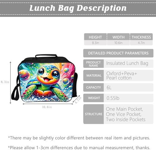 Turtle Backpack Kids Bookbag 16inch Schoolbag With Lunch Box Bag And Pencil Case Set For Boys Girls - color: Turtle