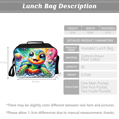 Turtle Backpack Kids Bookbag 16inch Schoolbag With Lunch Box Bag And Pencil Case Set For Boys Girls - color: Turtle