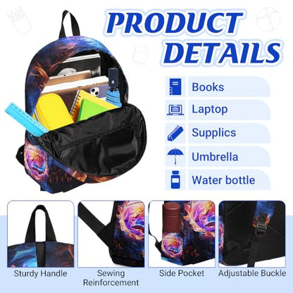 3PCS Boys Basketball Backpack, Bookbag for Kids Boys with Lunch Box, 17 Inch Basketball Teens School Bag Set, Laptop Backpack for Mens School/Daypack - color: Basketball