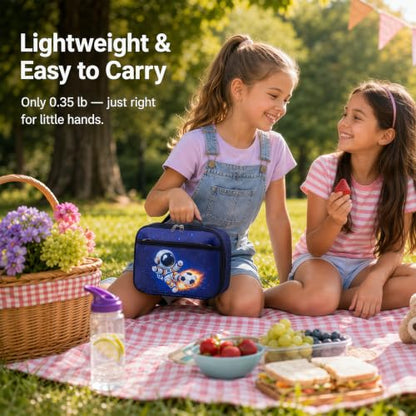LEDAOU Lunch Box Kids Insulated Lunch Bag Boys Girls Toddler Reusable Lunchbox for School Picnic Hiking (Astronaut pattern) - color: Astronaut pattern