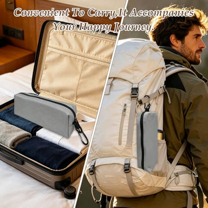 Small Lengthen Toiletry Bag for Men, Travel Bag Waterproof and Foldable for Storage Mini Toiletry Bag Equipped With Carabiner for Easy Portability (Gray)
