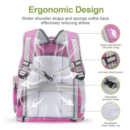 Cawypety Expandable Cat Backpack,Cat Bubble Backpack Carrier for Carrying Cats, Pets and Small Dogs,Airline-Approved,Designed for Travel, Hiking, Walking,Car （Pink - color: Square Expandable- Pink