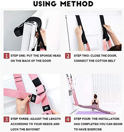 Fitness Yoga Stretching Strap, Adjustable Leg Stretcher Back Bend Assist Trainer, Improve Leg Waist Back Flexibility Home Gym Equipment for Rehab Pilates Ballet Cheerleading Splits Gymnastics - color: blue