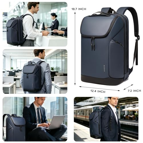BANGE Laptop backpack with 15.6 inch laptop compartment fit for overnight and commute for men and women (Blue) - color: Blue