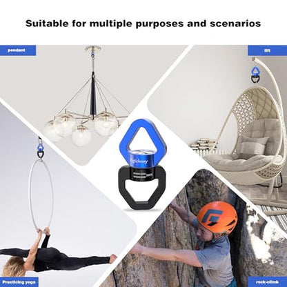 2 Pack Swing Swivel Heavy Duty, Spinning Swing Swivels,35KN Capacity,for Aerial Silk,Rock Climing Swivel, Children's Swings,Black Blue - style: Black Blue-2 Pack