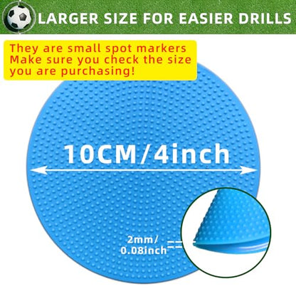 Poly Spot Markers 4inch/9 inch Non-Slip Rubber Agility Markers Flat Field Cones Floor Dots for Football, Soccer, Basketball Training Markers, School Activities, Exercise Drills, Social Distancing - style: 4 inch 36Pcs(Blue)