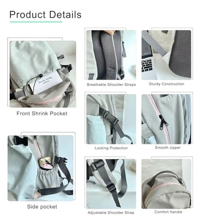 acdiac 13L Shoulder Bag Backpack For Woman Multipurpose Lightweight Commuter Travel Work College Daypack Bags Laptop (Green)