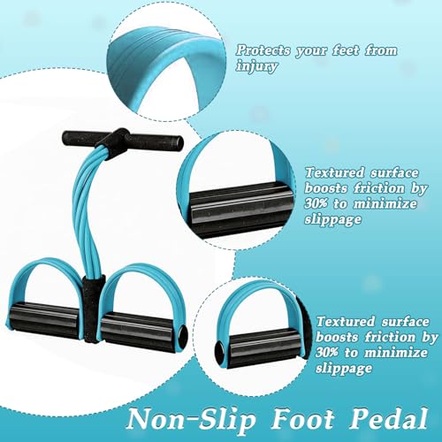 Pedal Resistance Bands with Handles, New Model 6 Tube Resistance Foot Pedal, Multifunctional Rubber Resistance Bands, Suitable for Waist, Arms, Abdomen, and Legs - color: blue