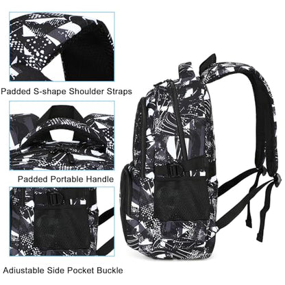Bluboon Kids Backpack Boys Camo Bookbag Teens Elementary School Bag Daypack Travel Back Pack Middle school (Grey Graffiti) - color: Grey Graffiti