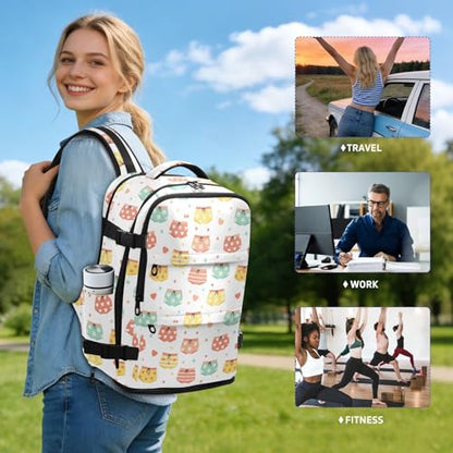 Travel Backpack with Shoe Compartment, 20L Large Capacity Laptop Backpack for Men Women, Shorts Pattern Daypack for Traveling Hiking Carry On