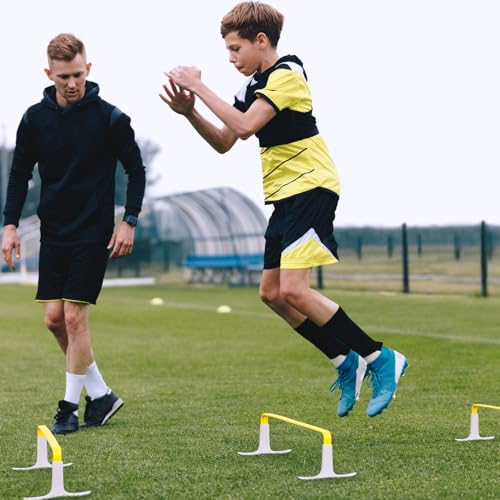 Meister ZoomFlex Agility Hurdles w/Carry Bag - Flex-Safe Modular Speed Training - color: Electric Yellow