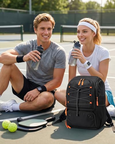 Pickleball Bag Large Sports Pickleball Backpack Fits 4+ Paddles with Wet Shoe Compartment and Fence Hook for Men Women - color: Blue