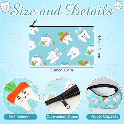 Reginary 20 Pcs Makeup Bags Gifts for Women Canvas Cosmetic Bags with Zipper Bulk Gift for Women Travel Purse Organizer Pouch Accessory, Toiletry Large Capacity, 7 x 4.3 Inch(Teeth) - style: Teeth