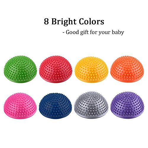VGEBY Massage Semi Circle Ball, Foot Massage Half Ball Balance Exercise Pods Spiky Kit for Deep Tissue (Color : Silver)
