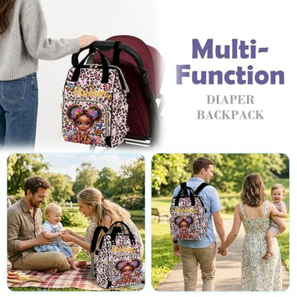 Custom Diaper Bag with Name,Personalized Diaper Bag Backpack &Insulated Water Bottle Mother Gift,Custom Monogram Baby Travel Bag Nursing Diaper Mommy Backpack with Adjustable Shoulder Straps Nappy Bag - color: Design 19