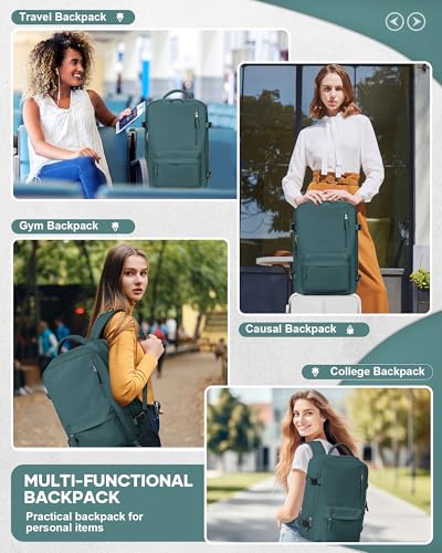 VECAVE Travel Backpack,Carry On Backpack for Women,Airline Flight Approved Waterproof 14 Inch Laptop Backpack with Shoe Compartment Casual Daypack Backpacks PeacockBlue - color: E-peacockblue, size: Small