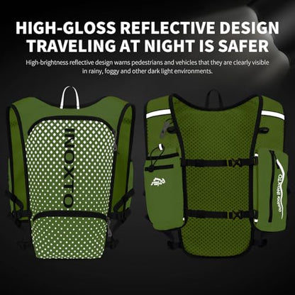 INOXTO Running Hydration Vest Backpack,Lightweight Insulated Pack with 1.5L Water Bladder Bag Daypack for Trail Hiking Running Cycling Race Marathon for Women Men - color: Green
