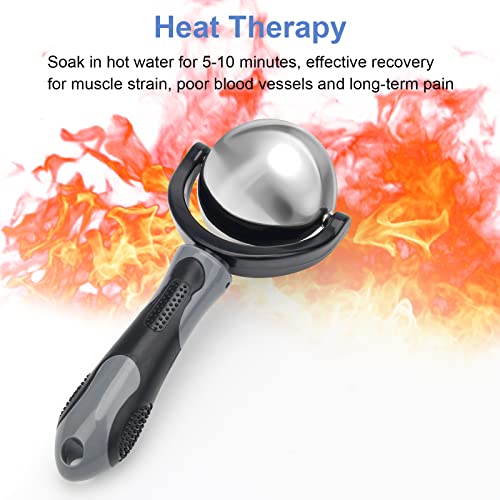 Catcan Cold Massage Roller Ball, Cold Therapy Relief, Portable Fitness Ice Roller Ball with Handle, Great Tool for Back/Neck Pain, Muscles Recovery and Inflammation - color: Black