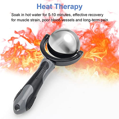 Catcan Cold Massage Roller Ball, Cold Therapy Relief, Portable Fitness Ice Roller Ball with Handle, Great Tool for Back/Neck Pain, Muscles Recovery and Inflammation - color: Black