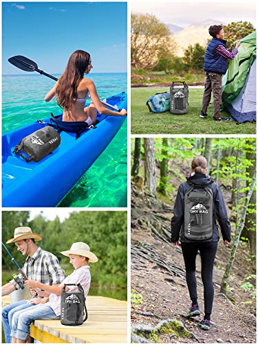 HEETA Dry Bag Waterproof Backpack with Phone Case 5L/10L/20L/30L/40L - color: Black, size: 20L
