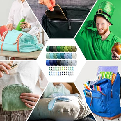 Syhood 24 Colors Zipper Repair Kit, #5 Nylon Coil Sewing Zippers Sewing Supplies Zipper Tape Zippers by The Yard with 96 Pcs Zip Pulls Sliders Purse Hardware for Bags Making(24yard,Gradient) - color: Gradient