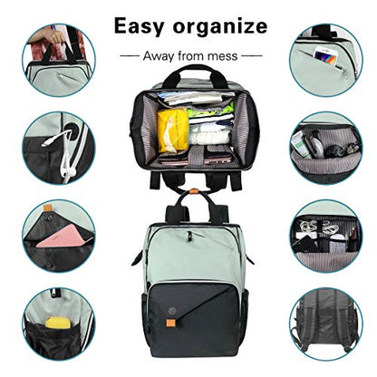 Hap Tim Laptop Backpack, Travel Backpack for Women,Work Backpack, Nurse Backpack, Teacher Backpack, Carry on Backpack(7651-GB) - color: Green Black