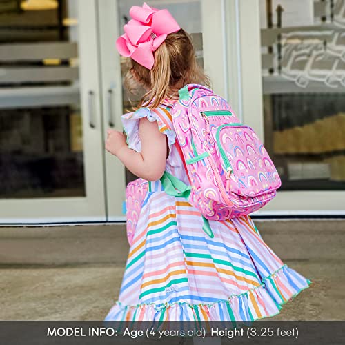 mibasies Toddler Backpack for Girls 2-4: Cute Kids Backpacks for Girls - Preschool Kindergarten Backpack - Rainbow Pink - color: Rainbow, style: Toddler-12"h(not Fit Folder)