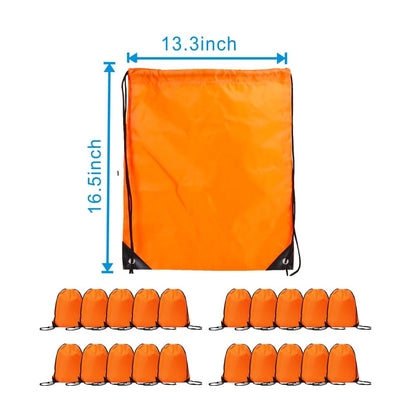 Drawstring Backpack Bulk 20 Pcs Draw String Backpack Bags DIY Gym Sports Traveling Yoga Cinch Bag Sackpack Drawstring (Orange) - color: Orange