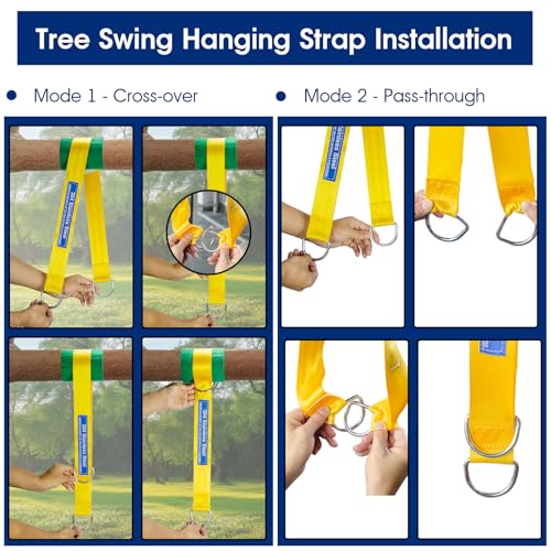 Safe Tree Swing Straps Hanging Kit with Two Alloy Carabiners 2,200lb Breaking Strength Easy and Fast Installation Swings or Hammocks (10ft) - size: 10ft