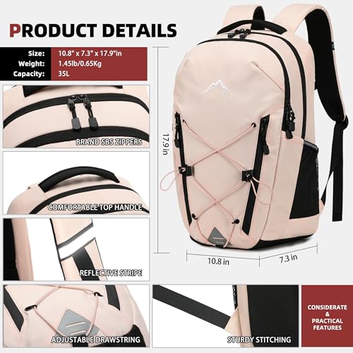 AO ALI VICTORY Women's Laptop Backpack 15.6 inch,Travel Backpack for Men - color: Pink