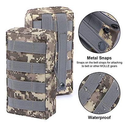 3 Pack Molle Pouch Combo Water Bottle Pouch Holder Tactical Molle Pouches Compact Utility Waist Bag Pack - color: Combo A:ACU