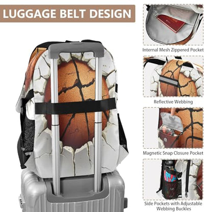 Bolaz Wall Breaking Basketball Travel Backpack 14 Inch Laptop Computer Bag Sturdy School Bag College Bookbag