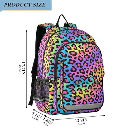 ALAZA Rainbow Leopard Print Neon Cheetah Laptop Backpack Purse for Women Men Travel Bag Casual Daypack with Compartment & Multiple Pockets - color: Leopard