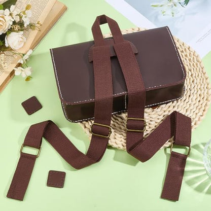 PU Leather Canvas Shoulder Strap Sewing Mount Belts Backpack Straps Replacement Adjustable for Backpacks Rucksack Daypack Laptop Back Pack Business Work Bag Travel Study DIY Craft(Black) - color: Brown
