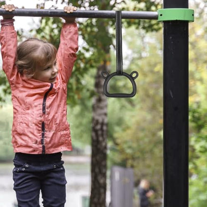 ibasenice Gymnastics Rings Set, Adjustable Pull-up Exercising Rings with 2m Thickened Straps, Indoor Home Strength Training Device for Boys