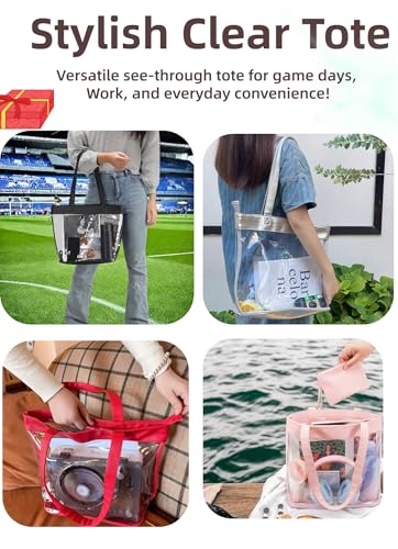 Clear Tote Bag Stadium Approved 12x6x12 12x12x6 Clear Bag for Stadium Events 12 x6 x12 Transparent Purse 12 x 6 x 12 - color: Green