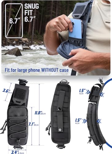 WYNEX Molle Backpack Accessories Pouch of Curve Design Version, Tactical Backpack Strap Pouch Hiking Backpack Attachment Pack - color: Black-1pcs Left