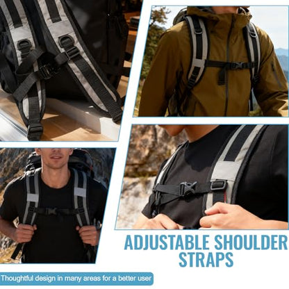 PAASTAl Backpack Straps,Relacement Adjustable Padded Shoulder Straps for Bag, with Metal/Plastic Clips. - color: Gray Alloy