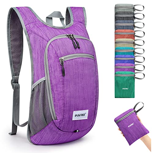 G4Free 10L/15L Hiking Backpack Lightweight Packable Hiking Daypack Small Travel Outdoor Foldable Shoulder Bag - color: Purple, size: 15L