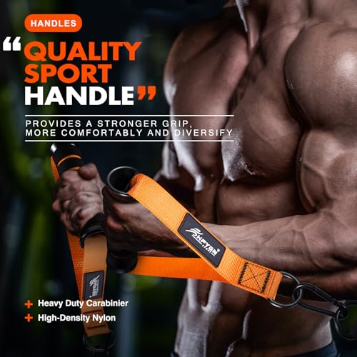 HPYGN Exercise Handle, Replacement Fitness Equipment for Pilates, Yoga, Strength Trainer, Pull Down Home Gym Red, Grey, Blue Working Out Handle - color: Orange Handles