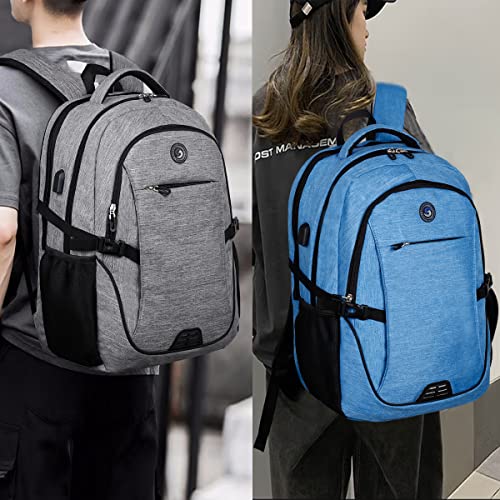 SHRRADOO Anti Theft Laptop Backpack Travel Backpacks with Combination Lock for Women Men College Backpack Computer Bag Fits 17 Inch Laptop,Sky Blue - color: Sky Blue