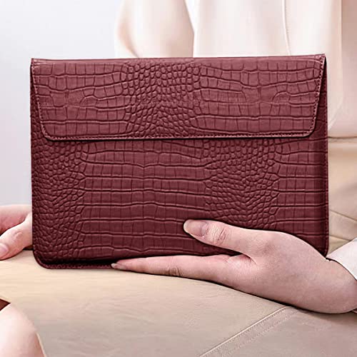 PU Leather Flap Style Case Bags Laptop Sleeve for 2023-2026 MacBook Air 15 inch M5 M4 M3 M2 A3448 A3241 A3114 A2941 Notebook Bag for Mac Pro 16 M1 A2485 2019-2026 A3428,Pro 15 2012-2019, Red - color: Red