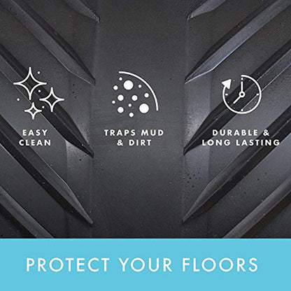 CLIMATEX Indoor/Outdoor Rubber Runner Mat, Door Mat For Floor Protection, 27" X 6', Black (9A-110-27C-6)