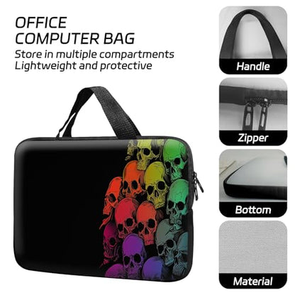 14 15 15.4 15.6 inch Laptop Handle Bag Computer Bag, Pouch Holder Notebook Sleeve Cover Soft Case Compatible for Dell,Lenovo,Toshiba HP, Asus Notebook-Colorful Skulls - color: Colorful Skulls