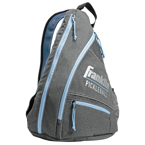 Franklin Sports Pickleball Bags - Sling Bag Backpack for Gear + Equipment - Men + Women - Holds Paddles, Balls + Accessories - color: Gray/Blue