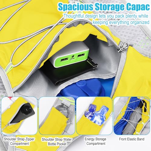 Travel Hiking Cycling Lightweight Backpack Adjustable shoulder straps, Running Hydration Vest for Outdoor Trail for Men Women-Yellow