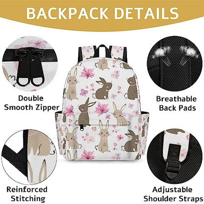Easter Bunny Kids Backpack for Boys Girls Rabbit Flower Preschool Toddler Backpack Kindergarten Nursery Bookbag Travel Children Lightweight School Bag - color: Rabbit