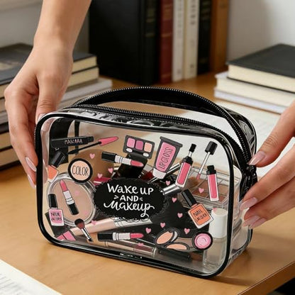 Clear Toiletry Bag, 2 Pack TSA Approved Travel Toiletry Bag Carry on Travel Accessories Bagfor Women Men, Carry on Airport Airline Cosmetic Bag (Soccer-2pc) - color: Soccer-2pc