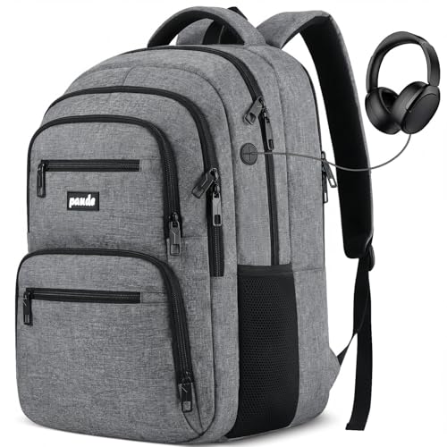 Paude Laptop Backpack,17.3 Inch School Backpack for Teens Adults Men,Laptop Backpack for High School College Students,Waterproof - color: Grey, size: 17.3inch