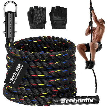 Climbing Rope Gym Workout - 1.5inch Diameter with 10FT 15FT 20FT 30FT 40FT Gym Climb Rope Heavy Duty Workout Exercise Ropes for Adults Indoor Outdoor Strength Training - style: 1.5 Inch-10ft